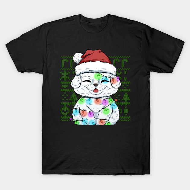 cute doggy christmas lights and fun T-Shirt by the house of parodies